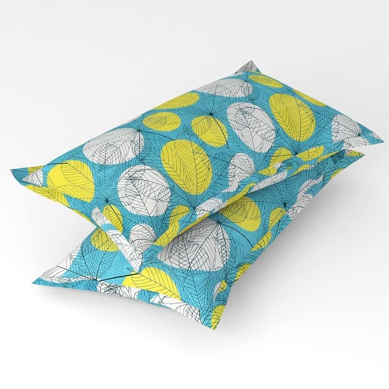 BSB بي إس بي هوم® شراشف سرير مزدوج ميكروفايبر 160 TC مزخرفة بتصميم زجزاج مع 2 غطاء وسادة بحجم كينغ، (90X90 بوصة، 7 × 7.5 قدم، أزرق ورمادي) - Image 5