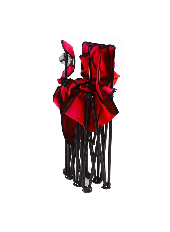 Cady One Portable folding double trekking chair with cup holder and front bag, high-quality fabric camping chair with non-slip legs, lightweight trekking seat with armrests ideal for trips - Image 2