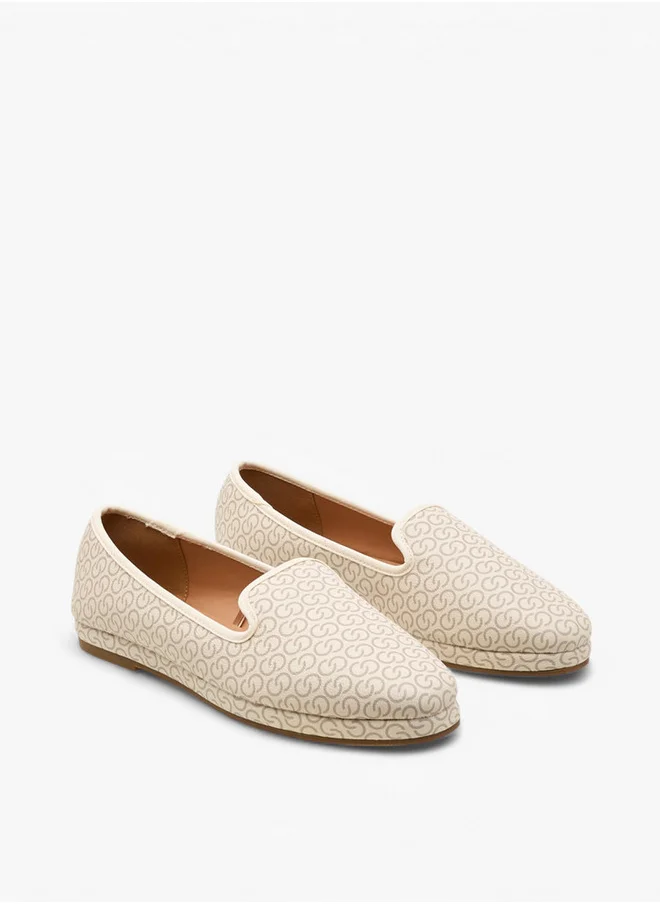 سيليست Women's Monogram Print Slip-On Loafers
