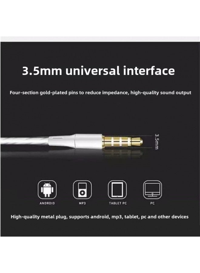 Computer Headset In-Ear With Mac Wired Notebook 2-in -1 2 M 3 M Plus Cable Sound Card Game Universal-Colour:Single Plug Round Hole  - Cord Length 3m Black  - Image 4