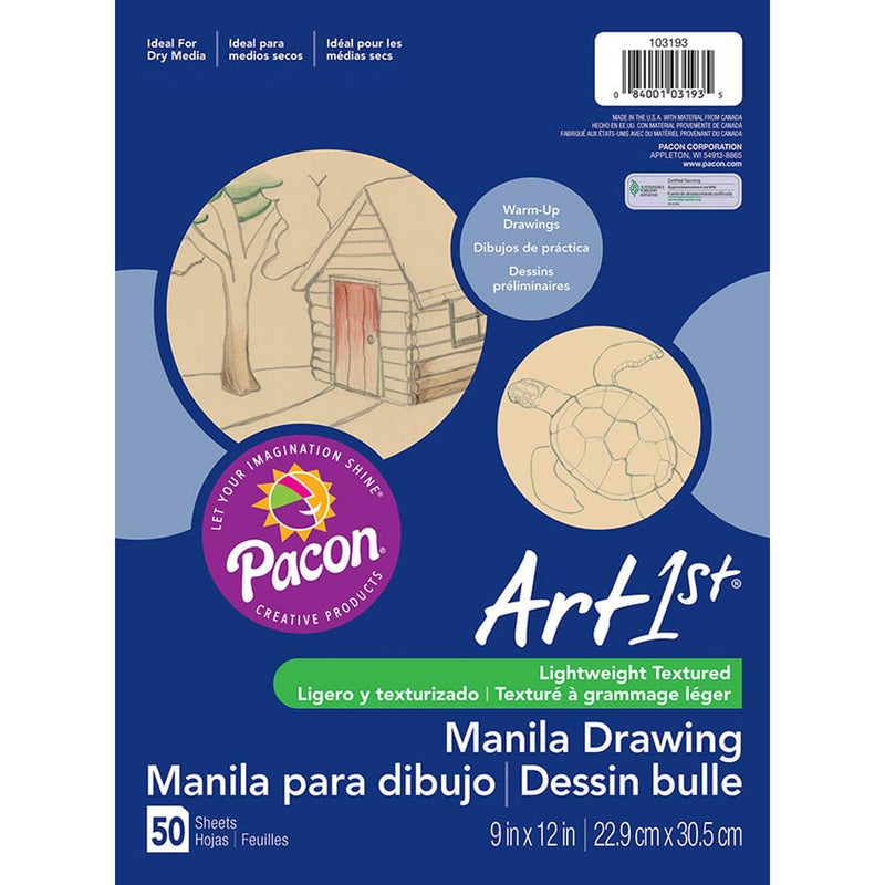 Pacon ورق رسم باكون® PAC103193 آرت1ست®، 9" × 12"، مانيلا، 50 ورقة - Image 4