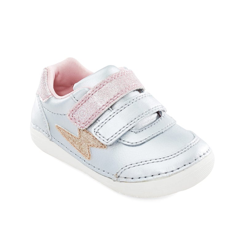 Stride Rite Unisex Child Soft Motion Kennedy Sneaker, Silver Multi, 4.5 Toddler US - Image 1