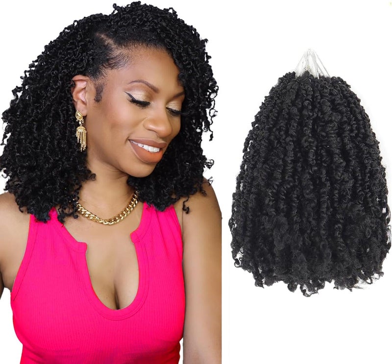 datanala Yanky Braids Crochet Braiding Hair 10" 9 Bundles Crochet Hair With Curls Micro Spring Braids Crochet Hair Pre-looped Curly Crochet Braids Hair Extensions Pair - Image 1