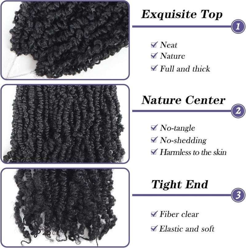 datanala Yanky Braids Crochet Braiding Hair 10" 9 Bundles Crochet Hair With Curls Micro Spring Braids Crochet Hair Pre-looped Curly Crochet Braids Hair Extensions Pair - Image 4