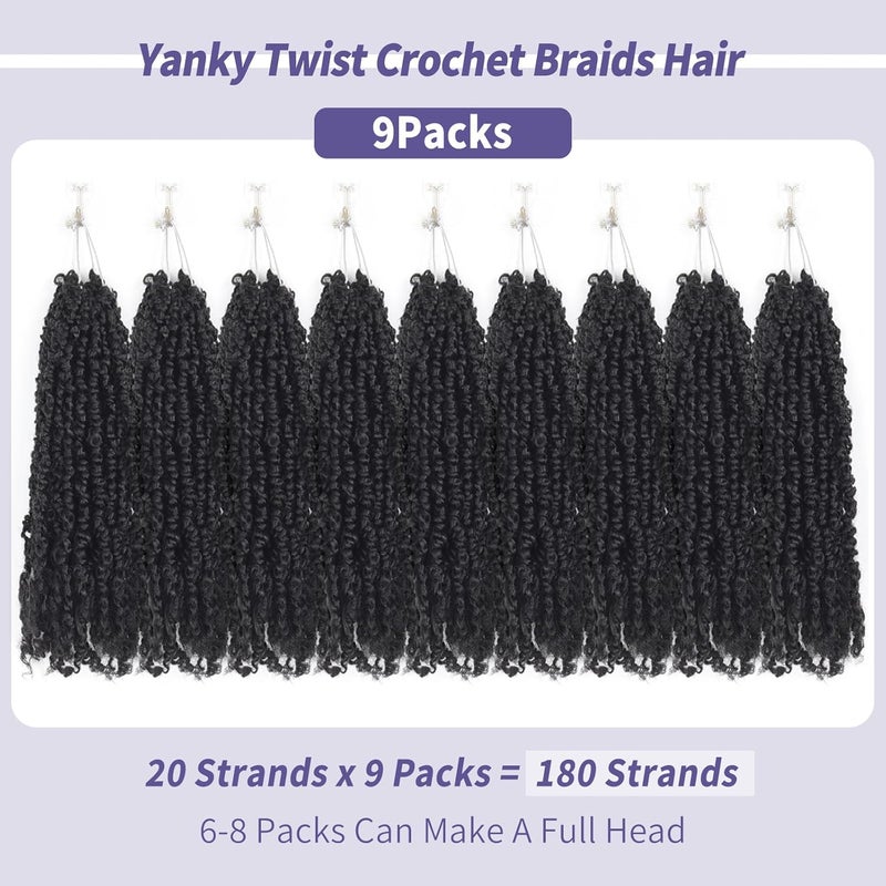 datanala Yanky Braids Crochet Braiding Hair 10" 9 Bundles Crochet Hair With Curls Micro Spring Braids Crochet Hair Pre-looped Curly Crochet Braids Hair Extensions Pair - Image 3