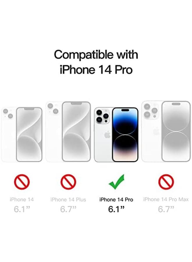 جي تيك جراب 3 في 1 لهاتف Iphone 14 Pro مقاس 6.1 بوصة مع قطعتين من واقي الشاشة وقطعتين من واقي عدسة الكاميرا بتغطية كاملة من الزجاج المقوى المقاوم للصدمات وغطاء هاتف شفاف - Image 3