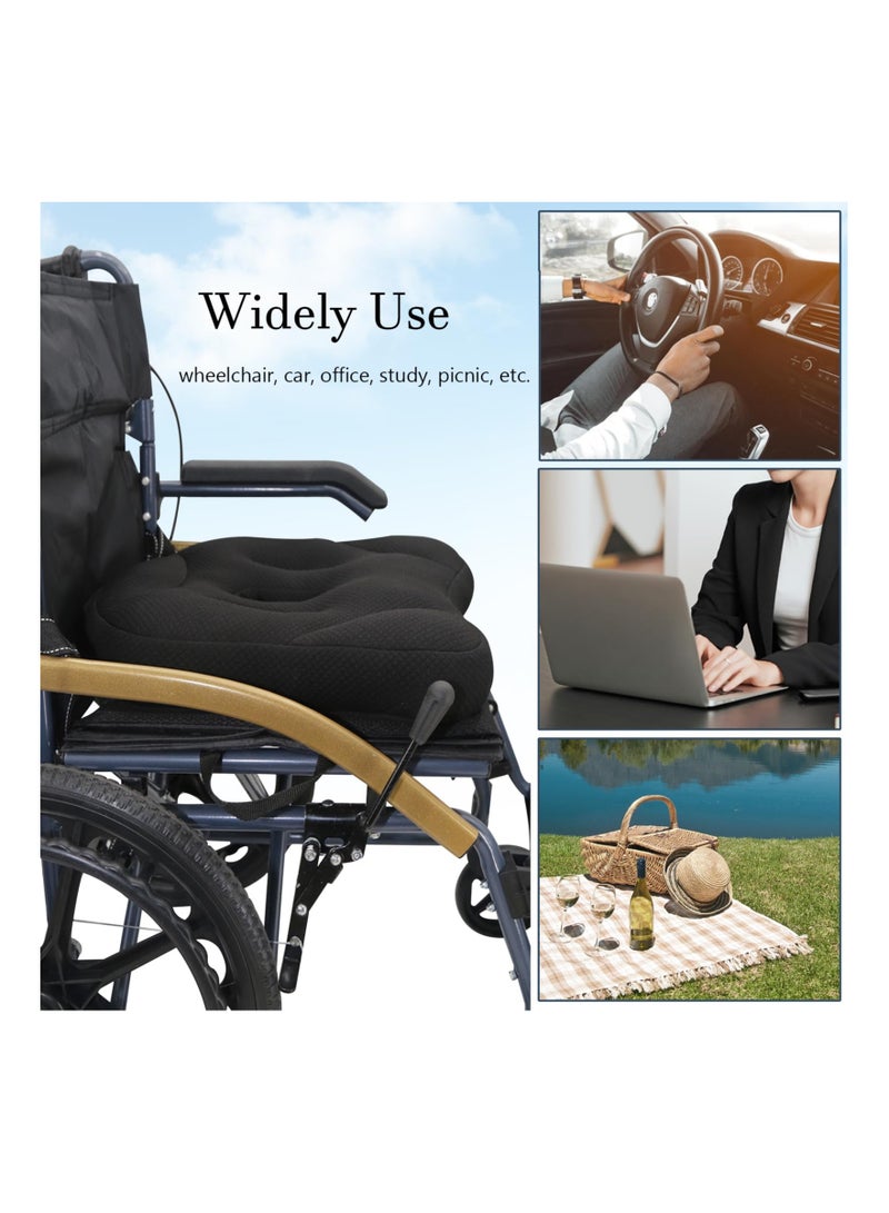 SYOSI Seat Cushion for Office, Car Booster Seat for Adults, Hollow Curved Chair Cushion That Doesn’t Make You Tired After Sitting For A Long Time,  for Back, Tailbone, Sciatica Pain Relief - Image 3