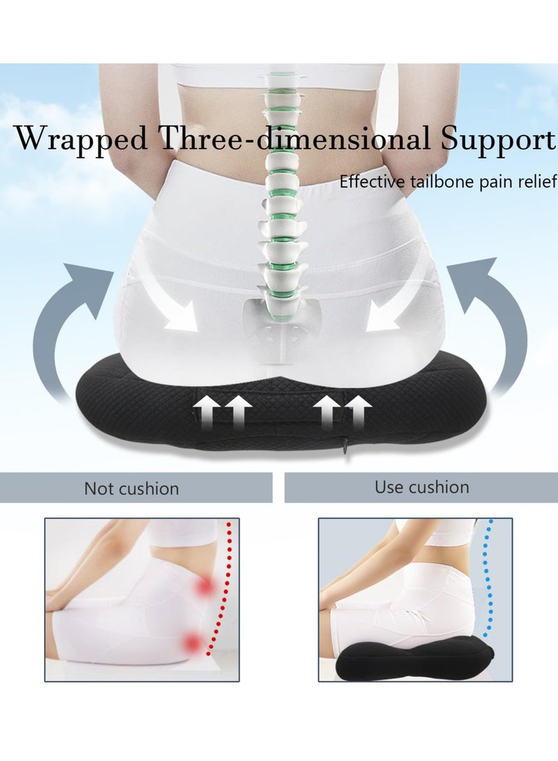 SYOSI Seat Cushion for Office, Car Booster Seat for Adults, Hollow Curved Chair Cushion That Doesn’t Make You Tired After Sitting For A Long Time,  for Back, Tailbone, Sciatica Pain Relief - Image 2