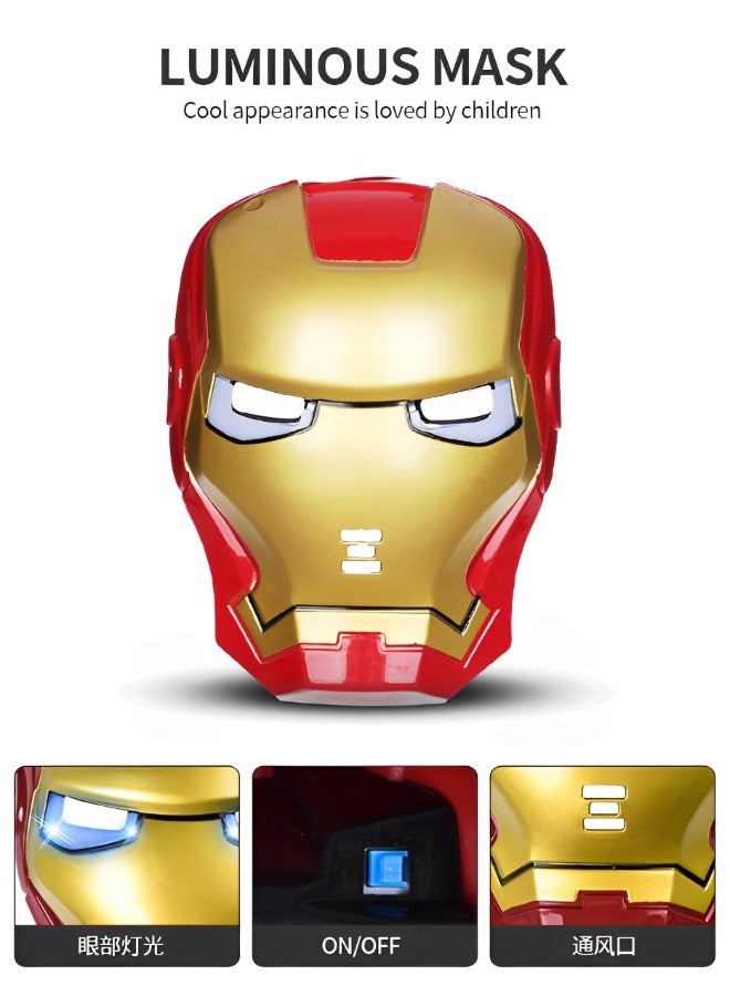 GROIC Superhero Launcher Toy Set, Ironrman Costume Set，Superhero Costume Set, Superhero Cape and LED Mask,  Launcher Toy Gift for Kids - Image 3