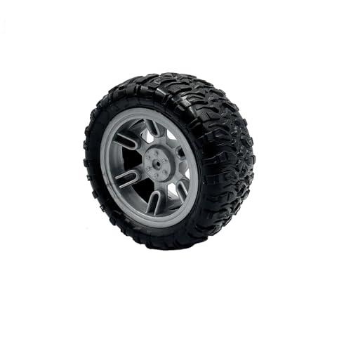 URIMPAVIDO 4PCS Toy Car Wheel 60mm Toy Car Rubber Tire Wheels with Shaft Round Rod Axles for RC Car Truck Robot DIY Model Toy Parts - Image 1