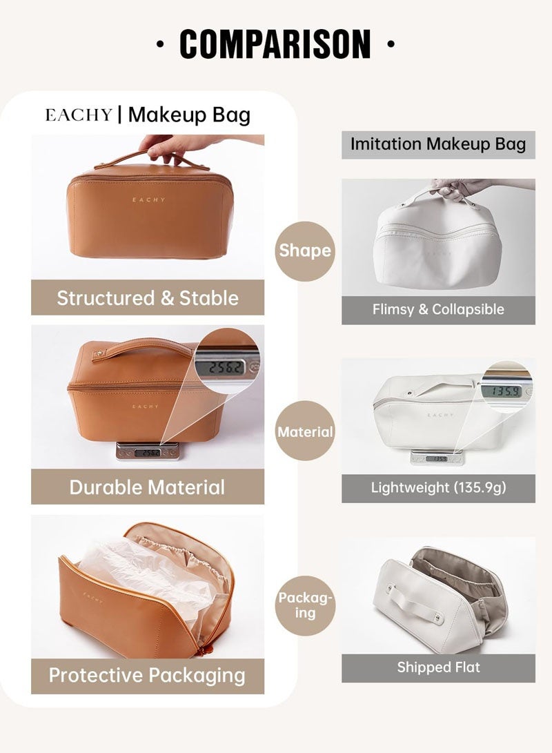 Travel Makeup Bag,Large Capacity Cosmetic Bags for Women, Waterproof Portable Pouch Open Flat Toiletry Bag Pattern Makeup Bag - Image 4