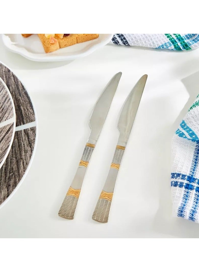 هوم بوكس سكينة طاولة ستانلس ستيل من كازا - طقم من قطعتين - Image 1