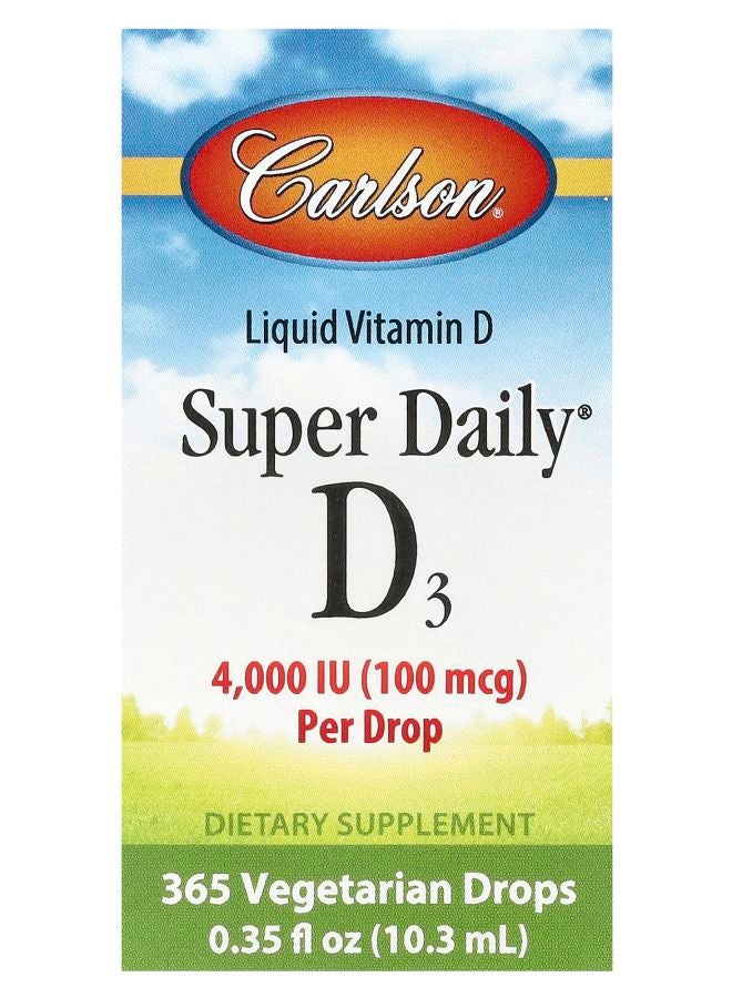 Liquid Vitamin D Super Daily D3 100 mcg (4000 IU) 0.35 fl oz (10.3 ml)