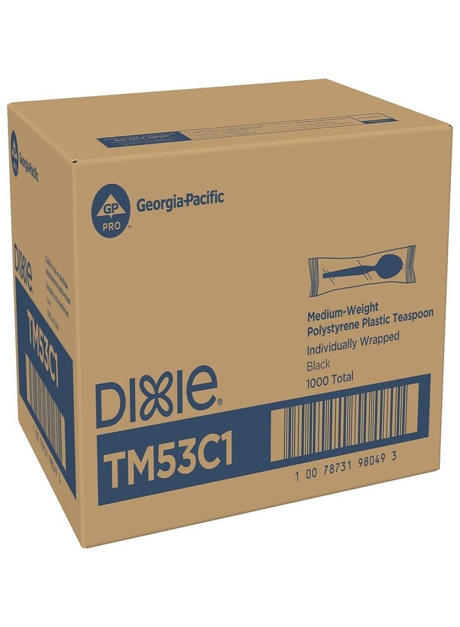 Georgia-Pacific Dixie Medium-Weight POLYSTYRENE Disposable Plastic Individually Wrapped Teaspoon, 1,000 Count - Image 1