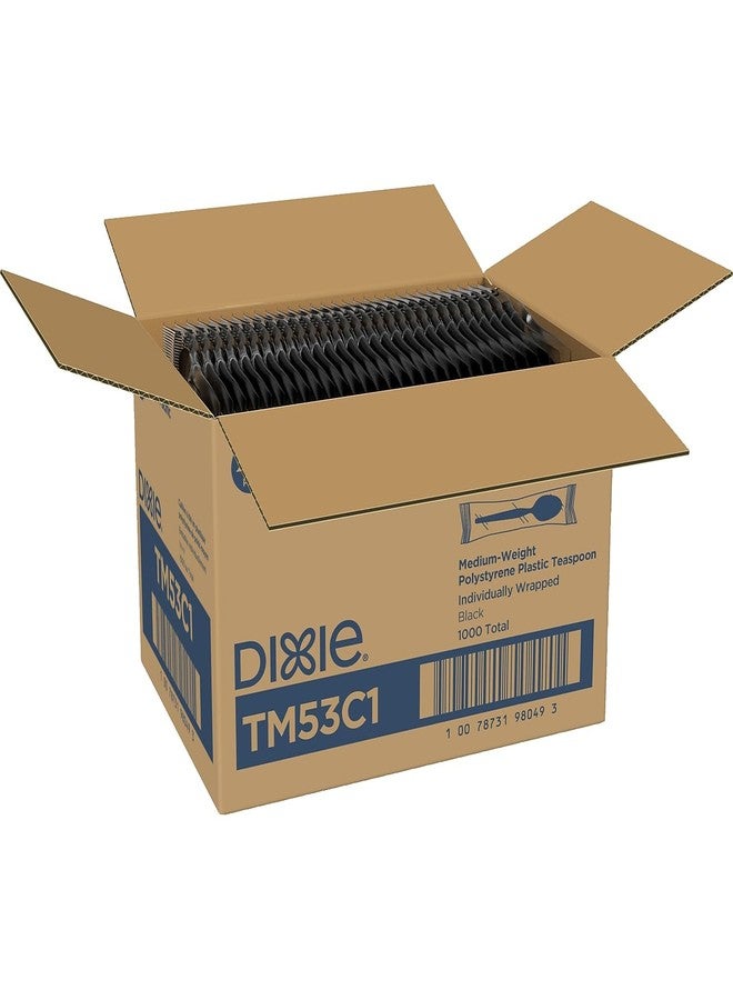 Georgia-Pacific Dixie Medium-Weight POLYSTYRENE Disposable Plastic Individually Wrapped Teaspoon, 1,000 Count - Image 2
