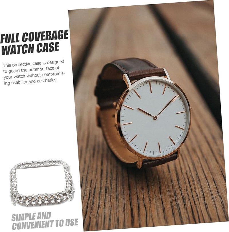 Artibetter Bling Diamond Detachable Watch Case Protector Lightweight Scratch Resistant Silver - Image 4