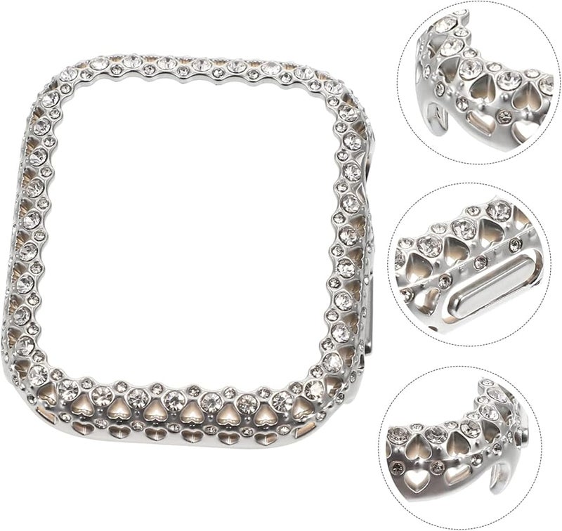 Artibetter Bling Diamond Detachable Watch Case Protector Lightweight Scratch Resistant Silver - Image 3