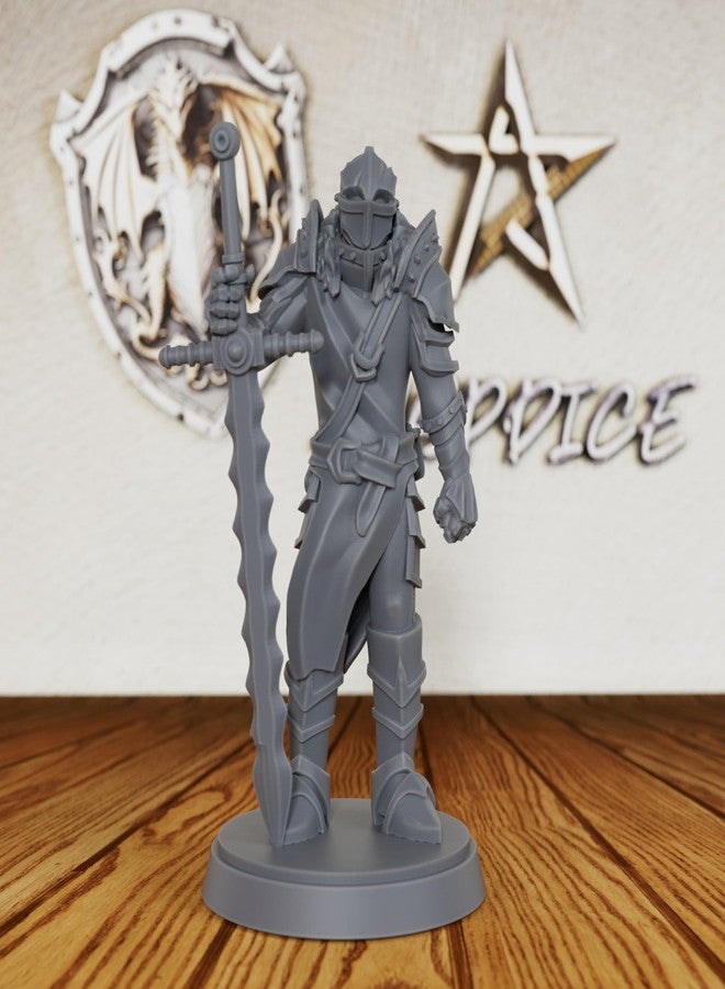 AUSPDICE Unpainted RPG Minis for Fantasy Role Playing & Tabletop Game - 28mm Scale TTRPG Figure for Dungeon Masters, Human Miniatures Gaming RPG Accessory - Medieval Knight (AS238) - Image 1