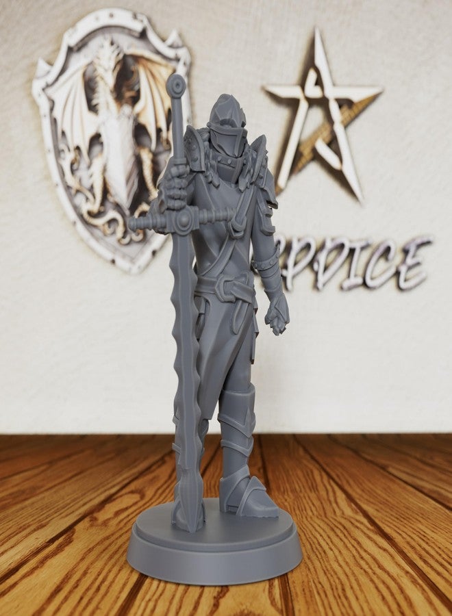 AUSPDICE Unpainted RPG Minis for Fantasy Role Playing & Tabletop Game - 28mm Scale TTRPG Figure for Dungeon Masters, Human Miniatures Gaming RPG Accessory - Medieval Knight (AS238) - Image 2