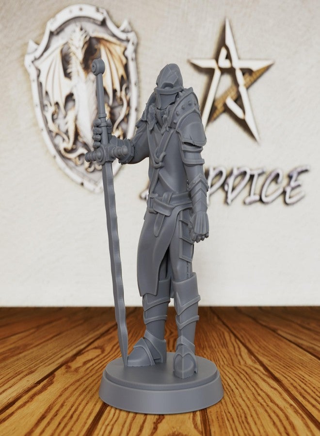 AUSPDICE Unpainted RPG Minis for Fantasy Role Playing & Tabletop Game - 28mm Scale TTRPG Figure for Dungeon Masters, Human Miniatures Gaming RPG Accessory - Medieval Knight (AS238) - Image 3
