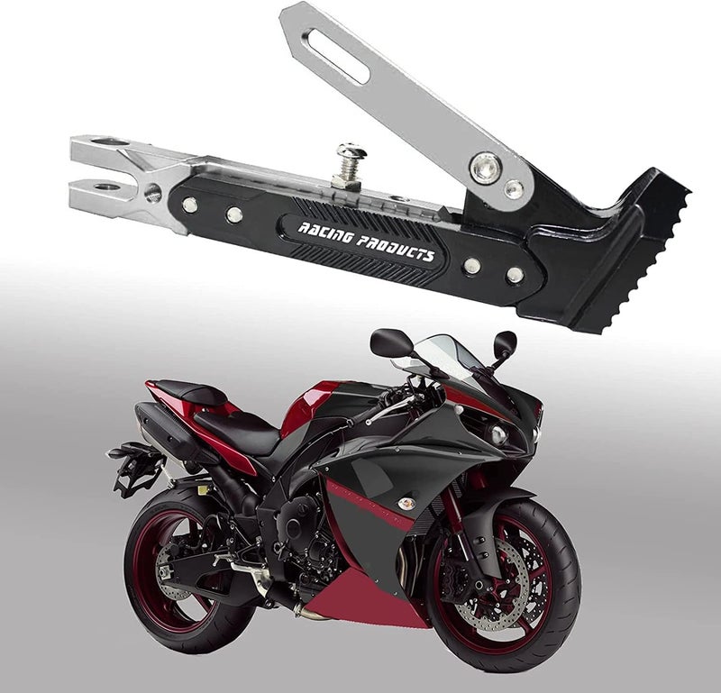 Adsspro Universal Motorcycle Kickstand Accessories Motor Scooter Modified CNC Aluminum Alloy Adjustable Tripod Holder Kickstand Foot Side Support Stand Motor Scooter Motorbike Motocross Dit Pit Bike - Image 4