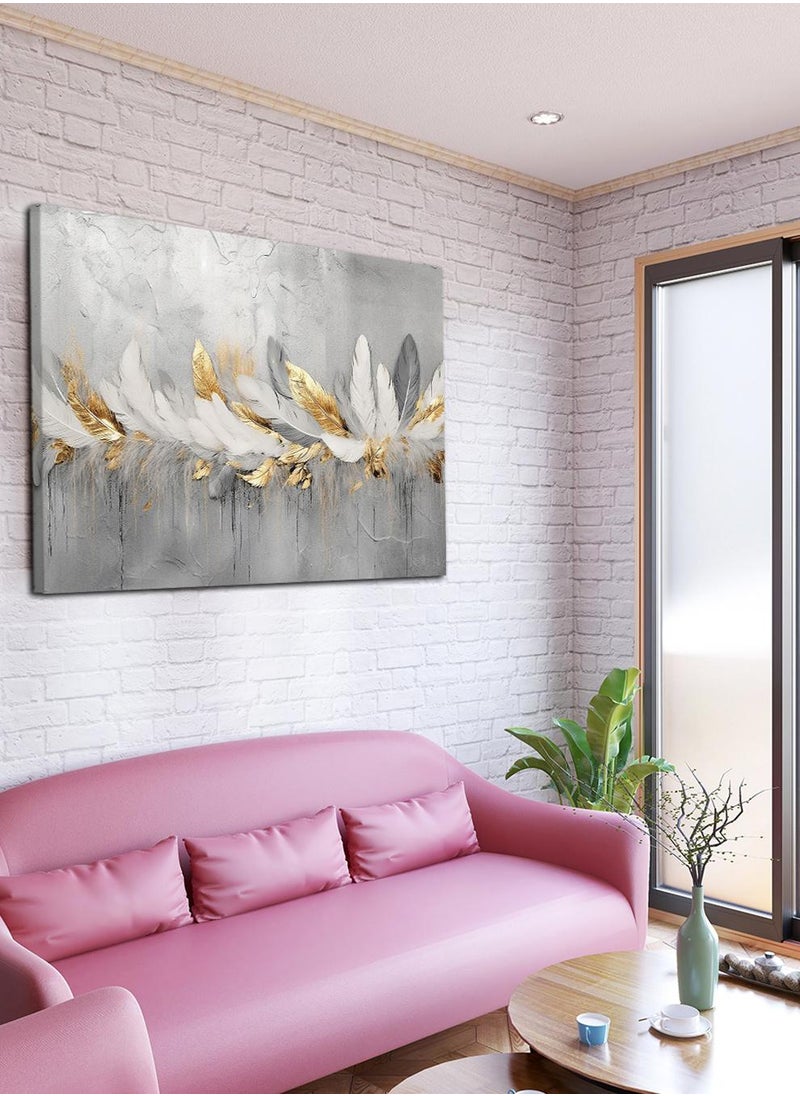 LOWHA - Canvas Wall Art Stretched Over Wooden Frame with Arches Retro Style Art Pattern Painting - Image 1
