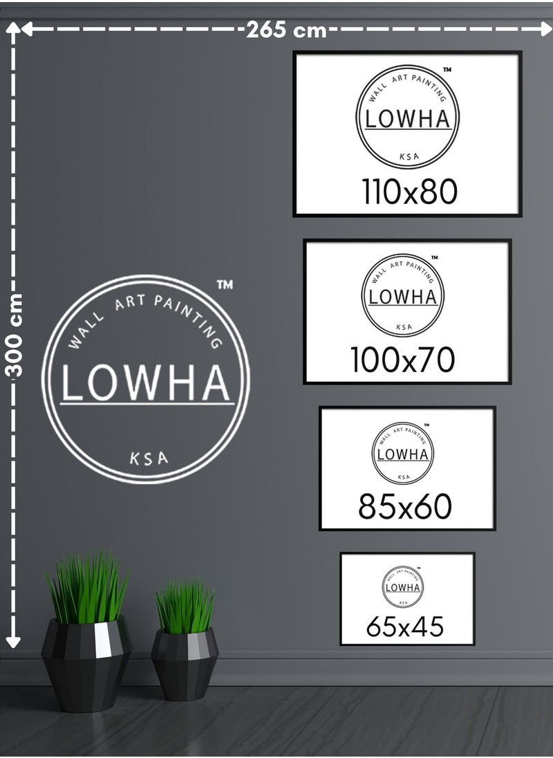 LOWHA - Canvas Wall Art Stretched Over Wooden Frame with Arches Retro Style Art Pattern Painting - Image 1