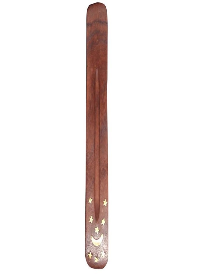 Yajna Traditional-Handmade-Burner Wooden-Incense-Stick-Strip-Holder Ash-Catcher-Stand for-Aromatherapy-Meditation-Yoga (Incense Holder 10 inch(1 pcs) - Image 1