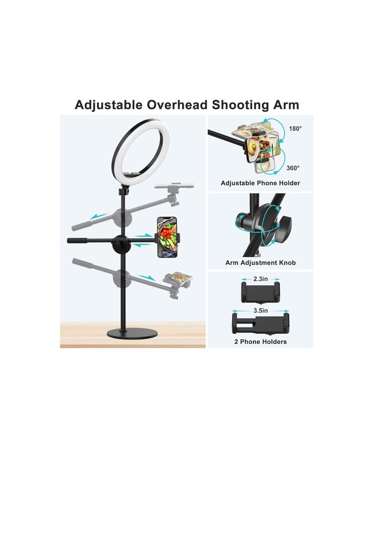 "Selfie Ring Light with Stand & 2 Phone Holders, Top Camera Holder for iPhone | 10.5-inch RGB Ring Light with Tripod Stand & Remote Control for Video Recording, Computer Lighting, Video Conferencing & Zoom"  - Image 3