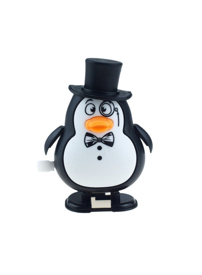 Novelty And Interesting Winding Coil Santa Claus Toy Chain Jumping Open Mouth Gifts For Students-Color:Coil Top Hat Penguin - Image 1