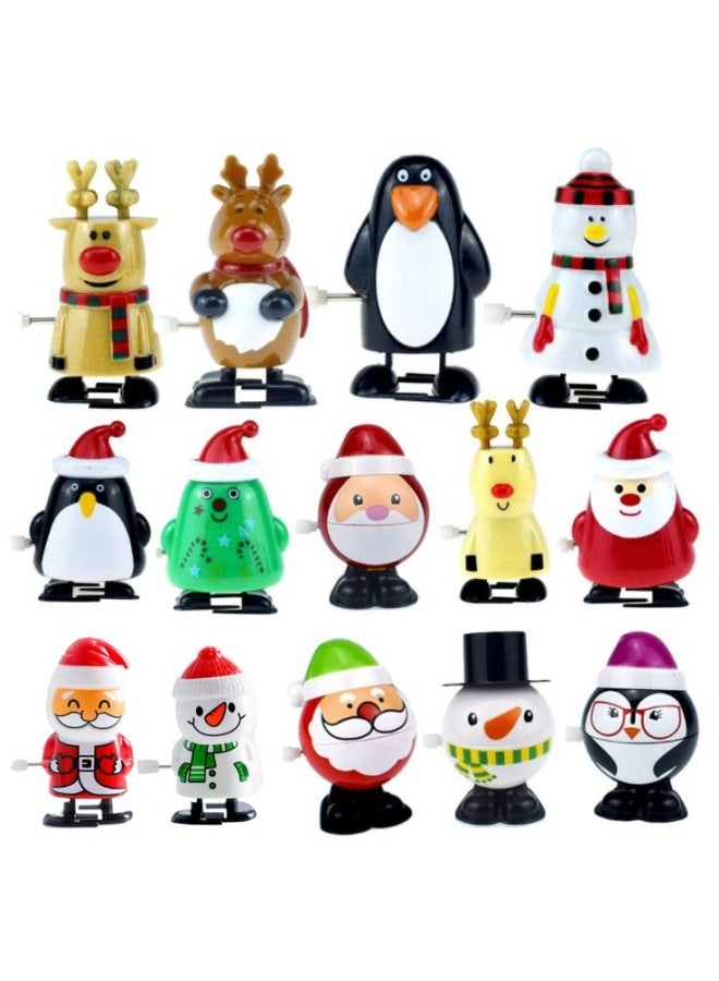 Novelty And Interesting Winding Coil Santa Claus Toy Chain Jumping Open Mouth Gifts For Students-Color:Coil Top Hat Penguin - Image 3