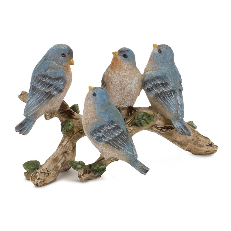 Melrose Birds on Branch Figurine 11inch Length Decorative Statue Figurine Multicolor