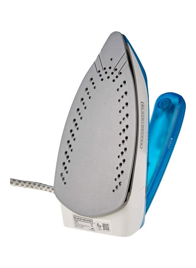 BLACK+DECKER Retractable Handle Steam Iron 40 ml 1085 W TI250 Blue/White - Image 3