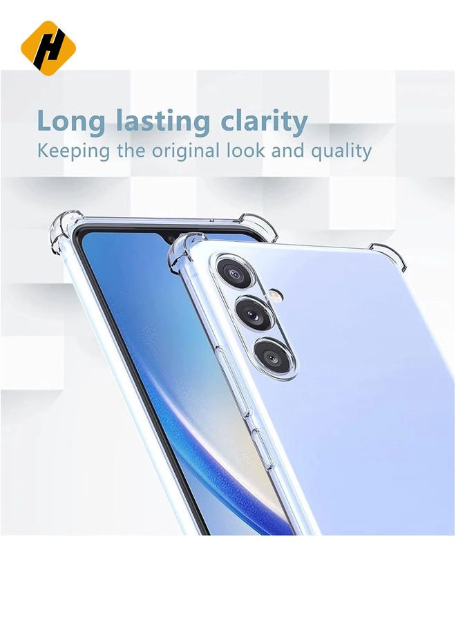 HuHa Samsung Galaxy A34 5G Clear Cover Case soft TPU Transparent Silicone Rubber Back Protective Case shock Absorbent Reinforced Corner - Image 2
