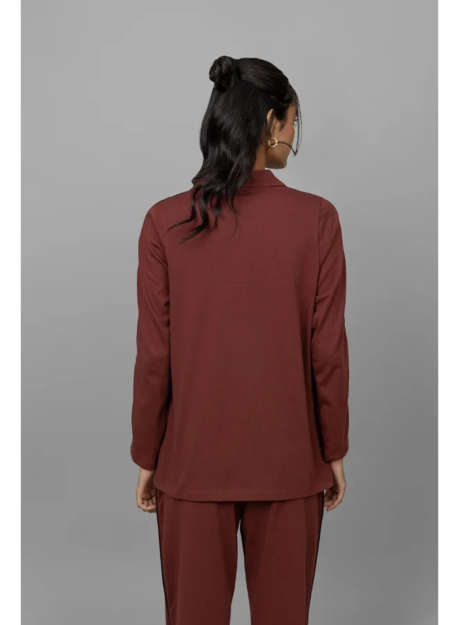 NeceSera Ruby Button Down Piping Pajama Set