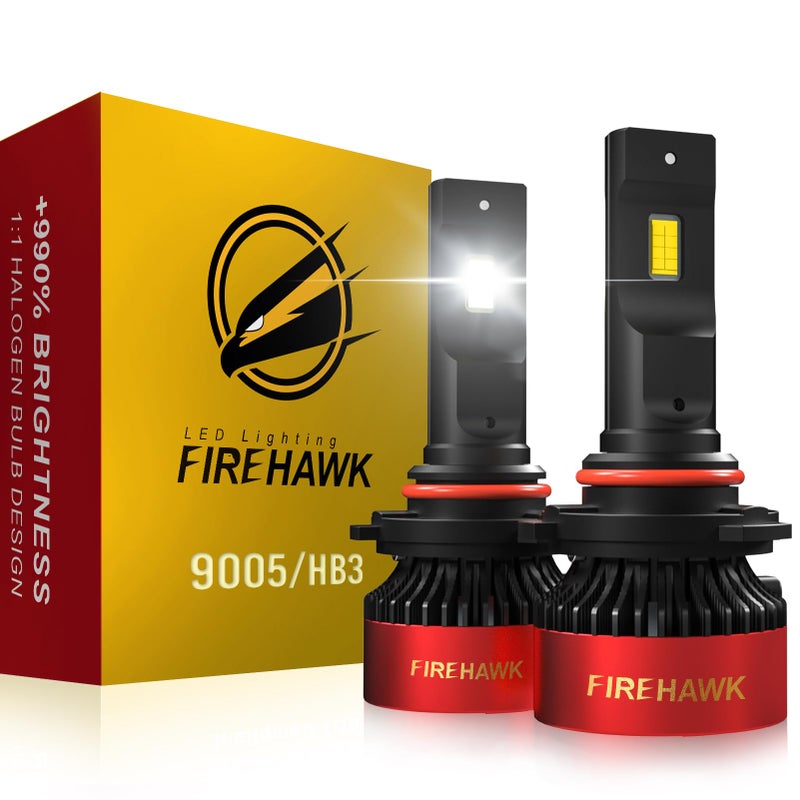 Firehawk 9005/HB3/H10/9145 LED Bulbs 70000LM 990% Brightness 6000K Cool White Plug and Play Fog Light, Pack of 2 - Image 1