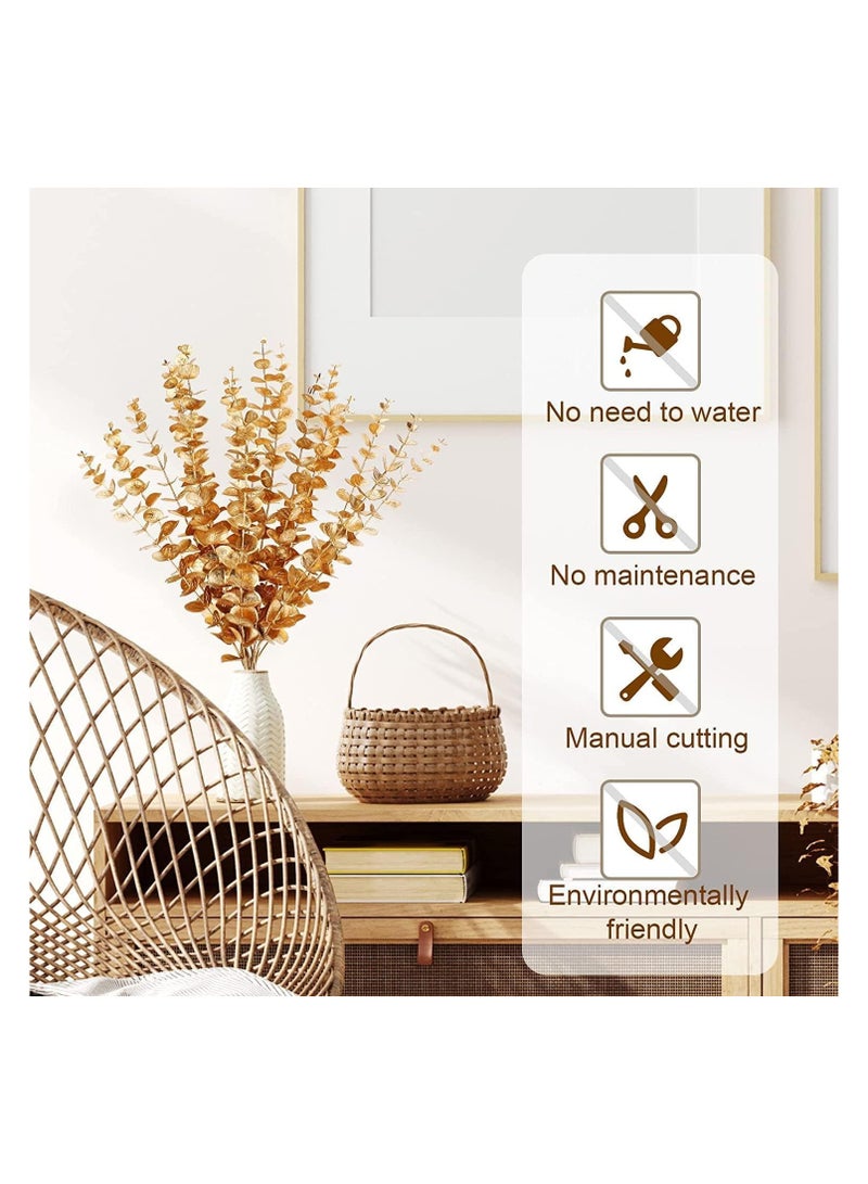 20 Piece Artificial Eucalyptus Leaves,Eucalyptus Leaves Fake Greenery Branches, Suitable for Home Office - Image 2