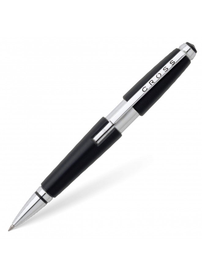 Cross قلم جيل كروس إيدج، قابل للسحب، متوسط 0.7 مم، حبر أسود، أسطوانة سوداء - Image 1