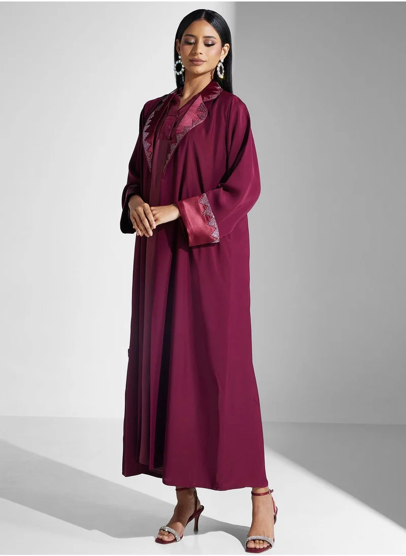 Meem by Mariyah Embellished Tiered Abaya