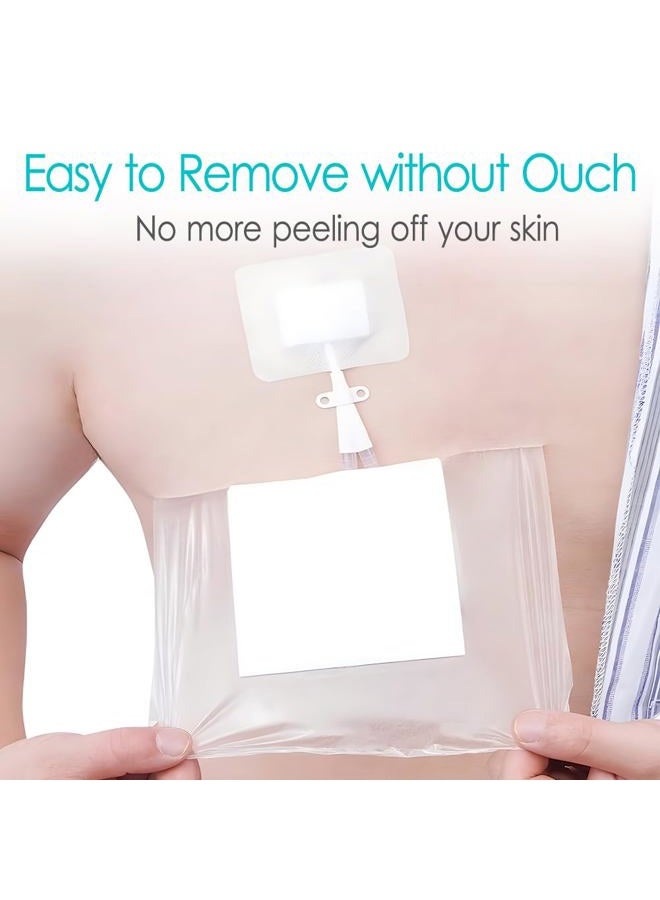 DiaBelt 10" x 12" Shower Shields Wound Cover, Large Waterproof Bandages with Non-Stick Central Pad for Central Line Chemo Port Chest Catheter Shower Cover PICC Line Shower Protector Dressings 7 Pcs - Image 3