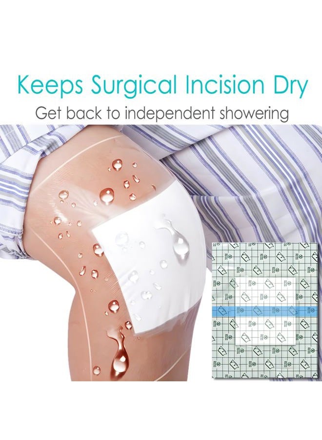DiaBelt 10" x 12" Shower Shields Wound Cover, Large Waterproof Bandages with Non-Stick Central Pad for Central Line Chemo Port Chest Catheter Shower Cover PICC Line Shower Protector Dressings 7 Pcs - Image 4