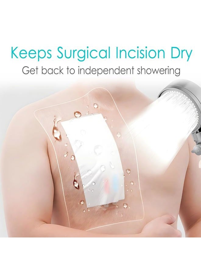 DiaBelt 10" x 12" Shower Shields Wound Cover, Large Waterproof Bandages with Non-Stick Central Pad for Central Line Chemo Port Chest Catheter Shower Cover PICC Line Shower Protector Dressings 7 Pcs - Image 2