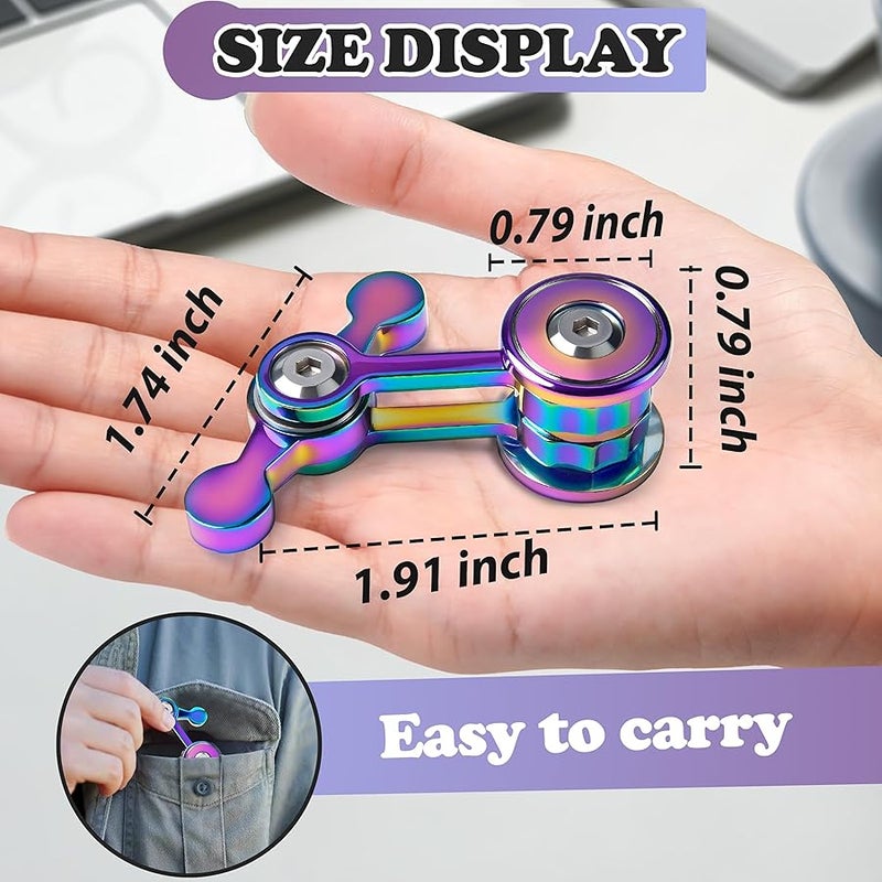 Chilvil Easter Basket Stuffers Gifts for Teen Boy,Fidget Spinner Toys for Adults Men Metal Silent EDC Cool Gadget Quiet Figette Office Desk Toy Anxiety Stress Calm Down Sensory Autism ADHD Valentines Day Gift - Image 5