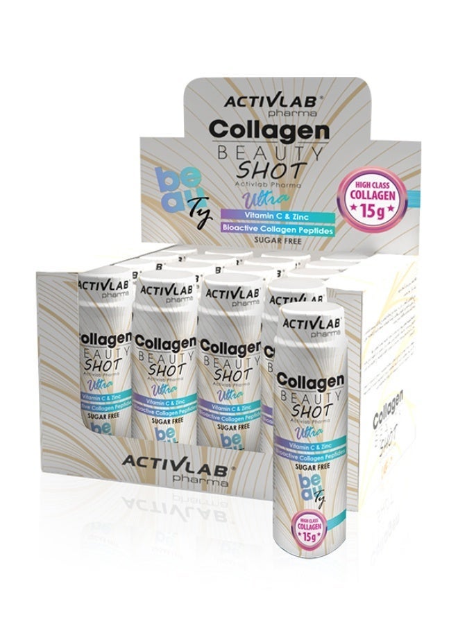 Activlab Pharma Collagen Beauty Shot Ultra 15g, 12x80ml, Vitamin C+Zinc, Sugar Free - Image 1