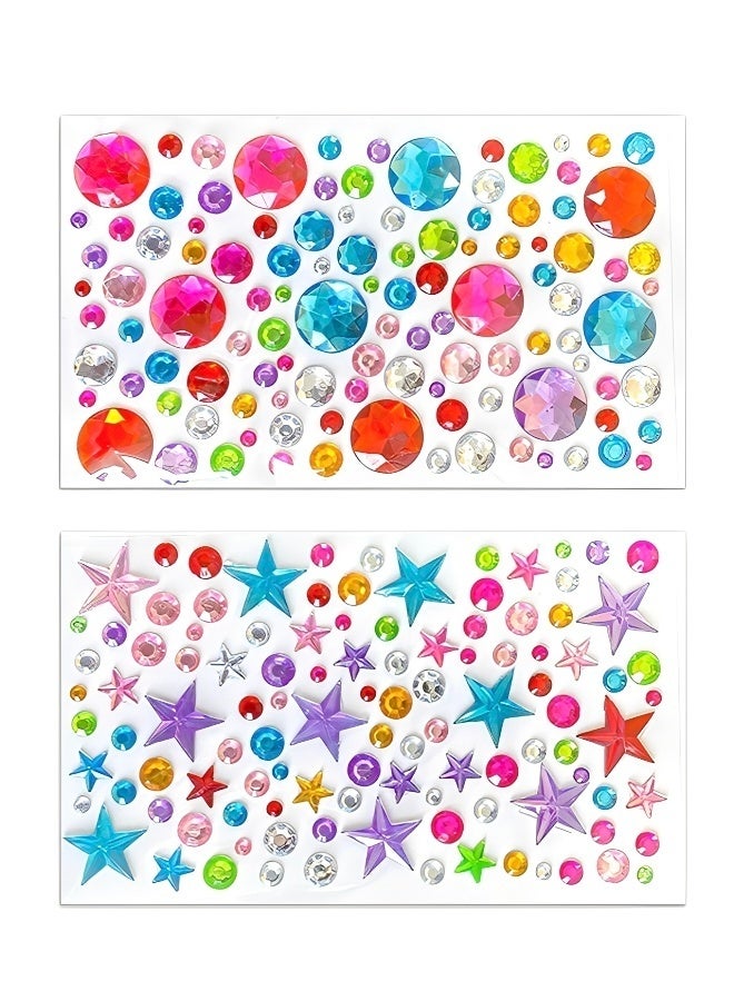 12 Pieces of Gem Stickers Rhinestones Self Adhesive Jewels Stickers Acrylic Gems Embellishment DIY Glitter Decorative Diamonds Small Stickers for Kids - Image 3