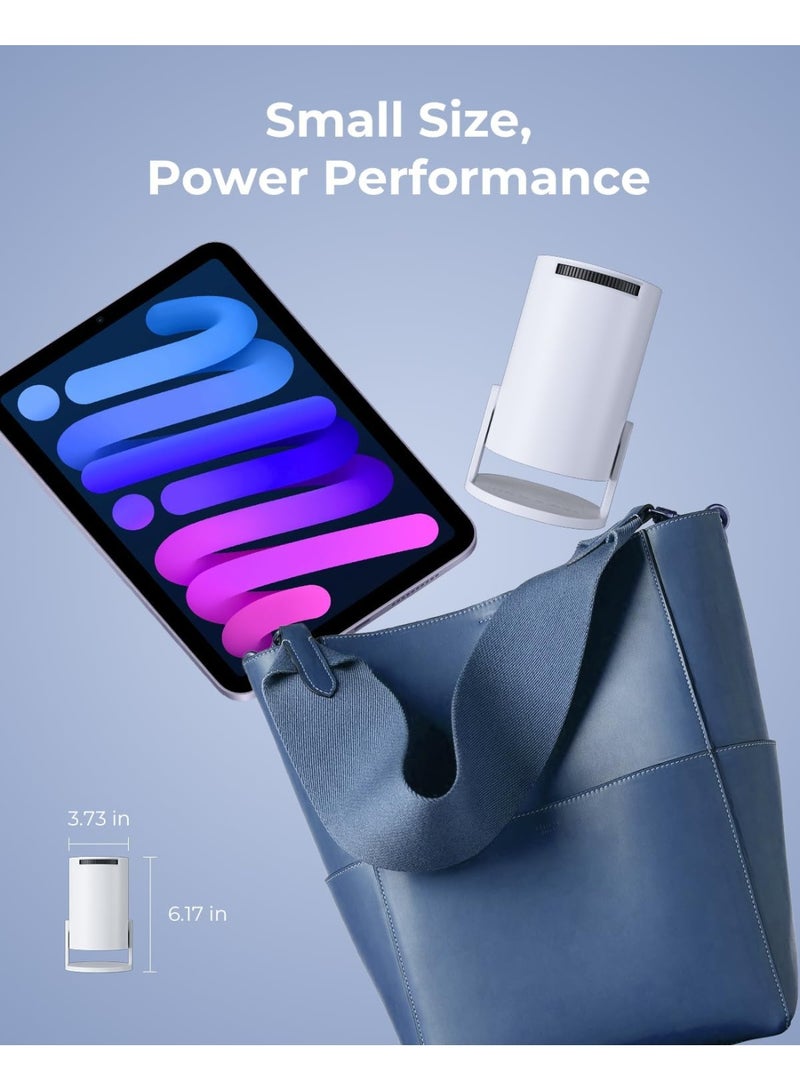 Mini projector, portable smart projector with 180-degree rotation, automatic keystone correction, supports 1080P, compatible with HDMI/USB - Image 3