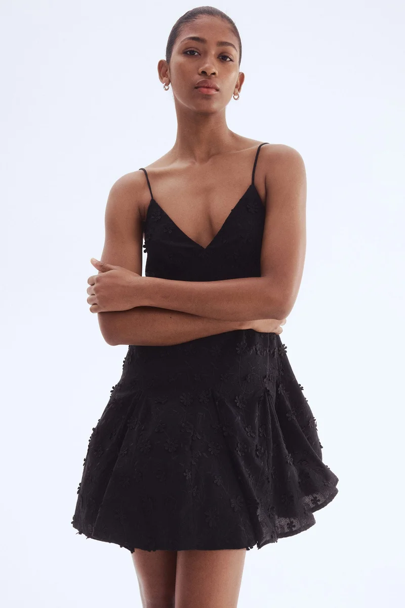 H&M Appliquéd cotton dress