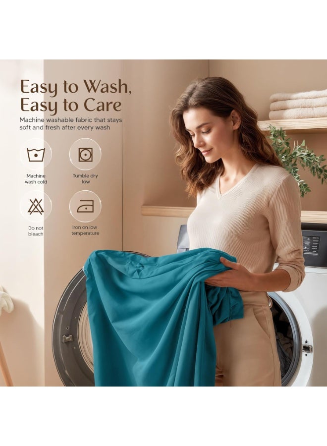 Utopia Bedding Queen Sheet Set â€“ 4 Piece Bed Sheets for Queen Size Bed, Soft and Breathable Microfiber, Includes 1 Fitted Sheet, 1 Flat Sheet and 2 Pillowcases (Denim Blue) - Image 4