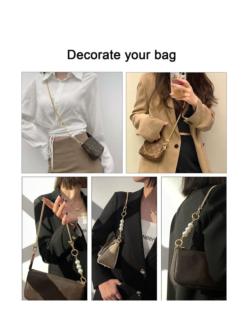 KASTWAVE - Bag Extension Chain, 23 Inch Purse Chain with Pearl Strap Spring O Ring Buckle Gold Replacement Strap Universal Handbag Shoulder Crossbody Bag Chain Strap Extender Women'S Gift - Image 1