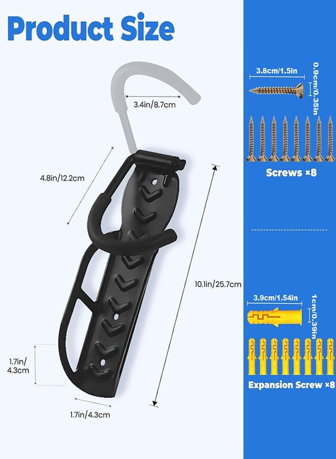 Bike Wall Mount Hooks, 2 Pack Vertical Bike Rack Heavy Duty Bike Rack Garage with Rubber Coated Hooks for Hanging Road, Mountain, and Hybrid Bicycle and for Garage Storage-Holds Upto 66Lbs - Image 2